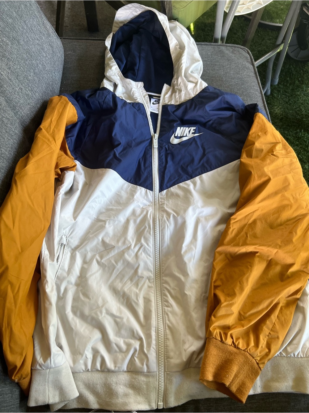 Nike Navy, White & Mustard Colorblock Jacket